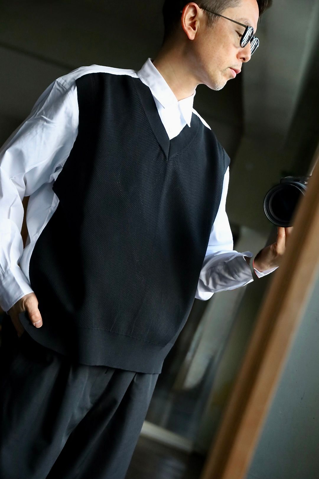 COMME des GARCONS HOMME 異素材切り替えシャツスタイル2025.2.9 COMME des GARCONS HOMME 異素材切り替えシャツスタイル2025.2.9