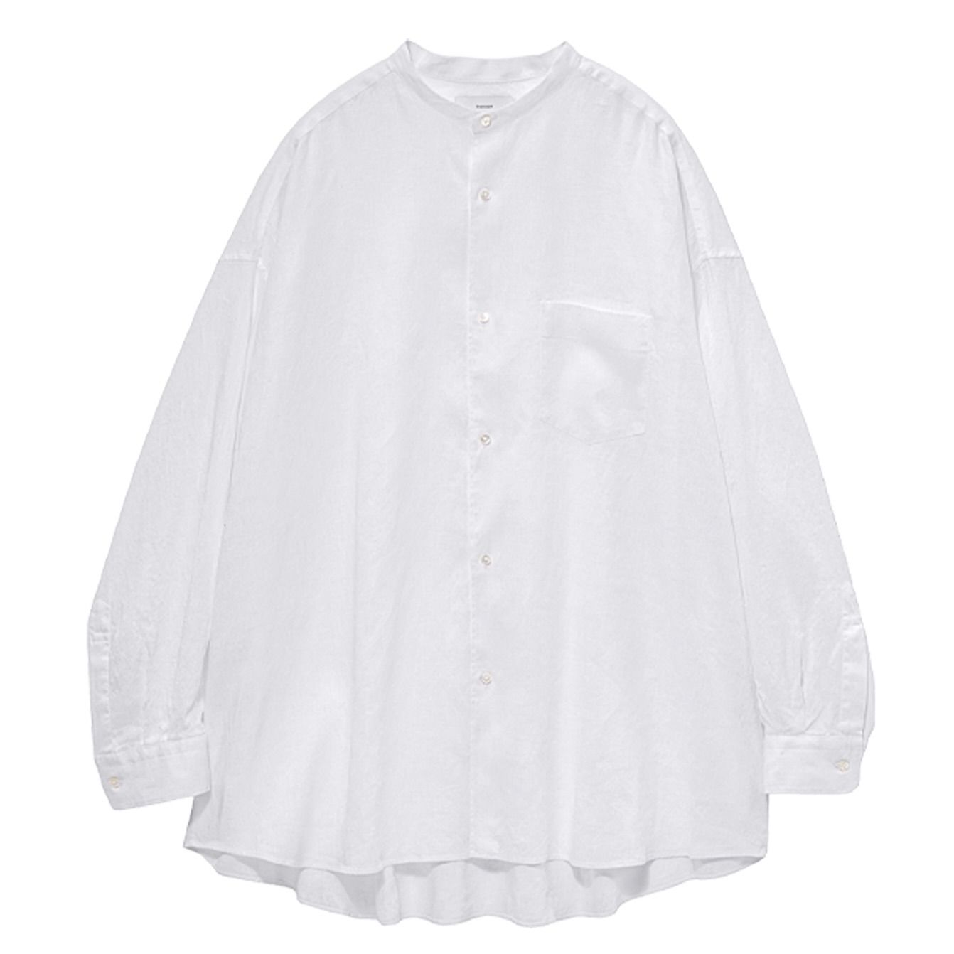 グラフペーパー Linen L/S Oversized Band Collar Shirt(GM262-50040B)WHITE☆6月20日(土)発売！