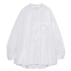 グラフペーパー Linen L/S Oversized Band Collar Shirt(GM262-50040B)WHITE☆6月20日(土)発売！