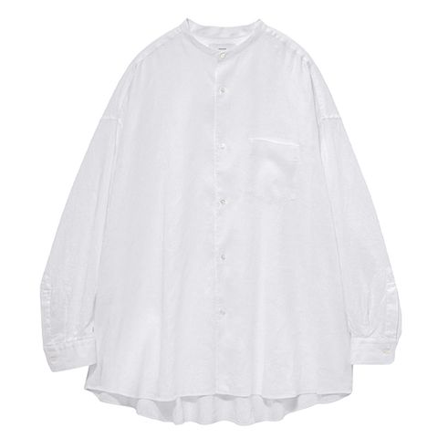 グラフペーパー Linen L/S Oversized Band Collar Shirt(GM262-50040B)WHITE☆6月20日(土)発売！