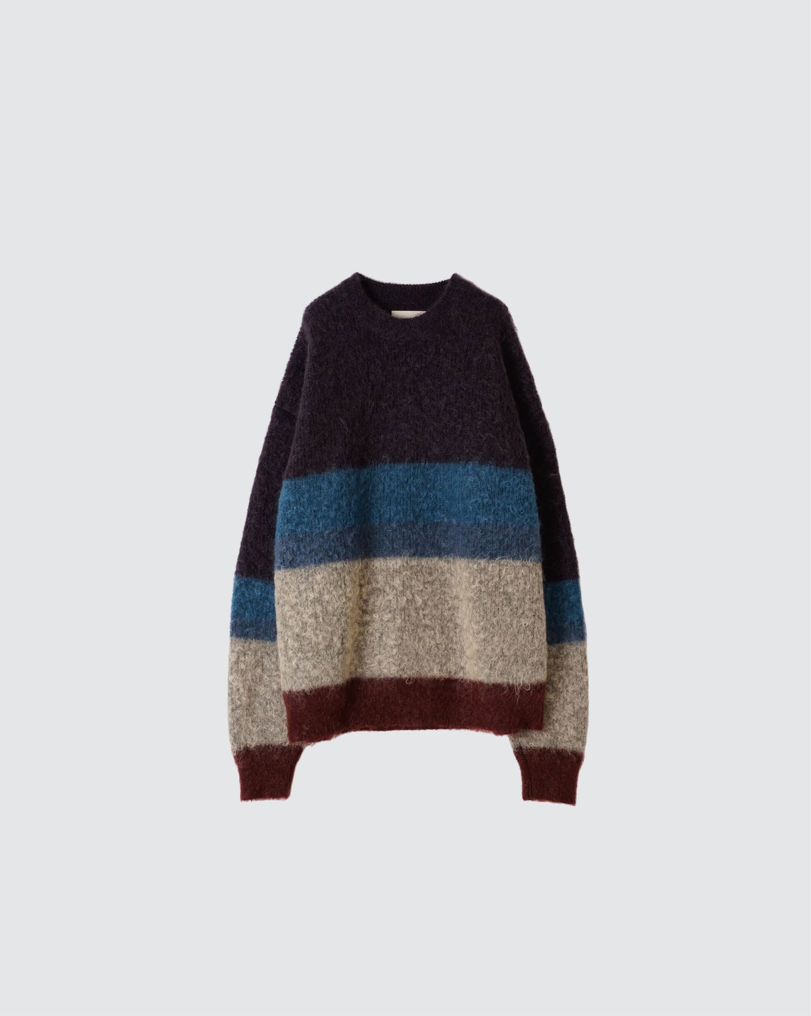 23aw MOHAIR BORDER CREWNECK SWEATER セール最安価格 | softlove.com.br