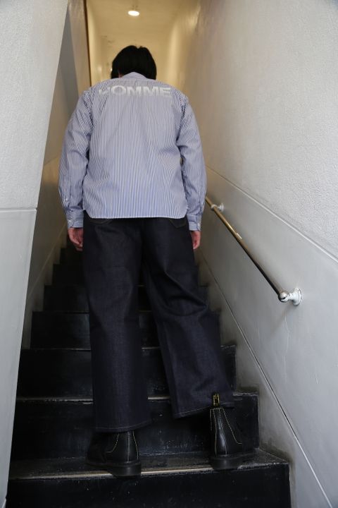 COMME des GARCONS HOMME HOMME刺繍ストライプシャツ(HG-B019-051)style.2021.5.2