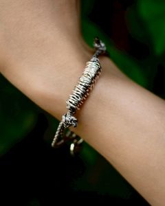 XOLO JEWELRY ショロジュエリー / Piece Silk Code Bracelet-Silver- (GRAY)