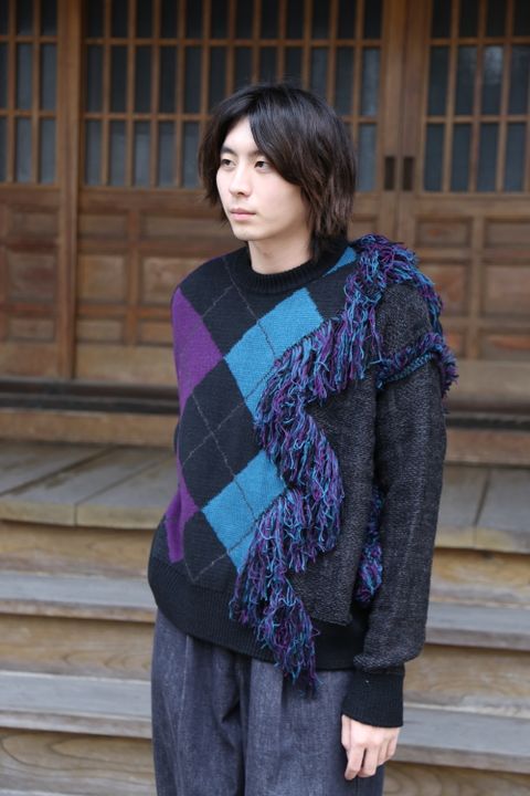 KIDILL 2020 A/W Collection 新作Destroy Argyle Tartan Pullover Knit style.2020.7.31.