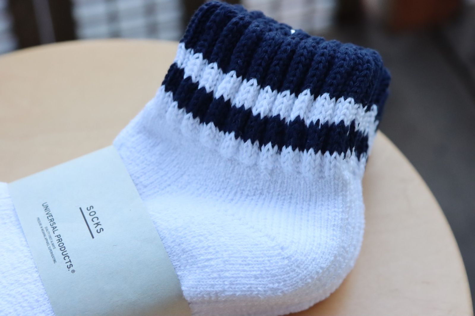 ユニバーサルプロダクツ 3P PILE SOCKS(181-60912)NAVY LINE
