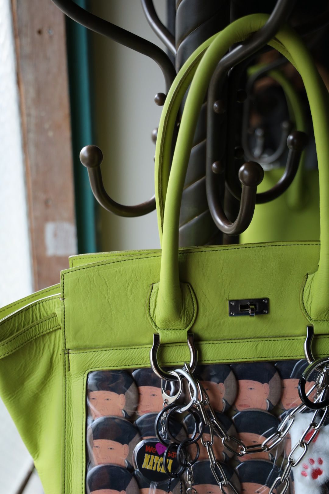 doublet 25AW BREW-DYED LEATHER "ITA" BAG(25AW82BG67)GREEN TEE