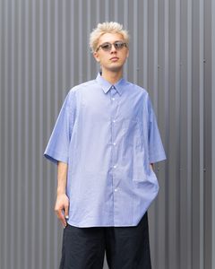 グラフペーパー SIDOGRAS S/S Oversized Regular Collar Shirt(GM252-50012)BLUE STRIPE☆6月14日(土)発売！