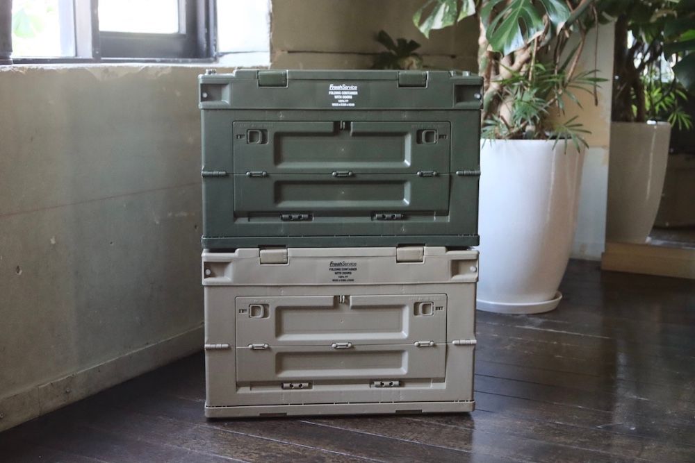 フレッシュサービス FOLDING CONTAINER w/2 DOORS "OLIVE"