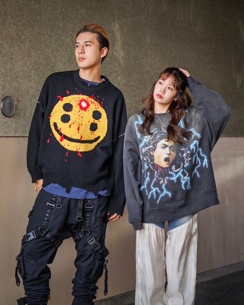 セントマイケル 新作SMILE CP_CREW KNT＆MEDUSA CREW SWT style.2024.11.8