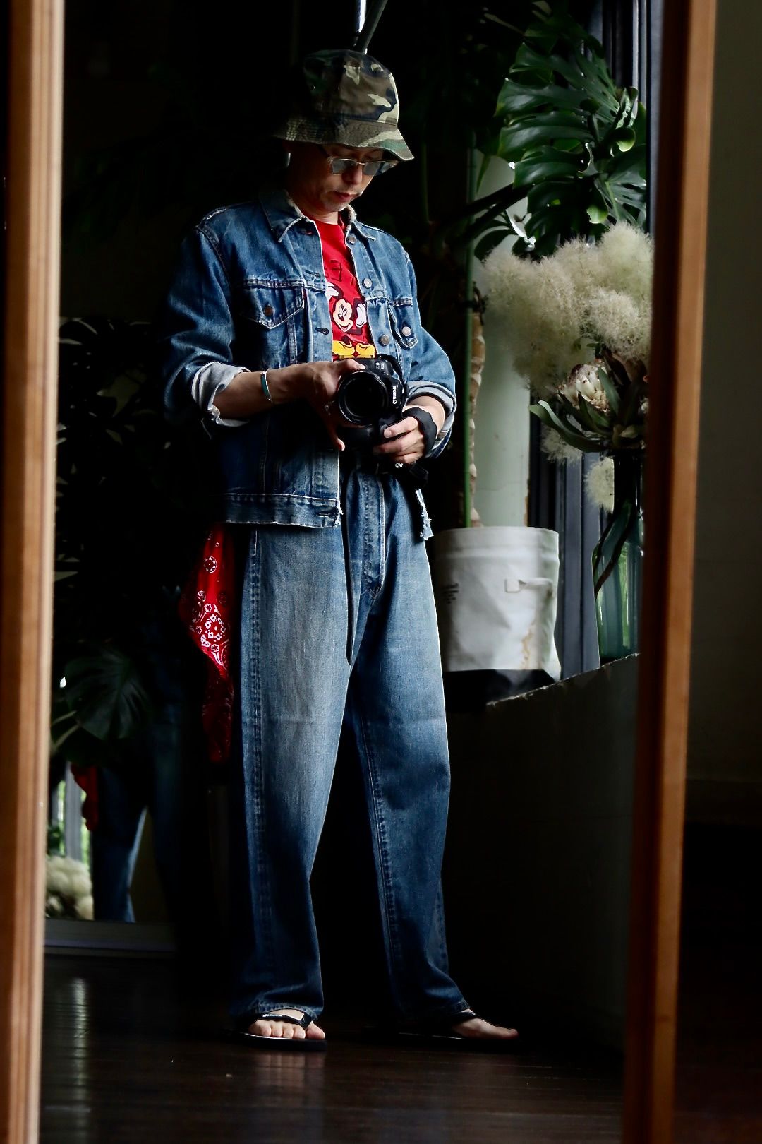 A.PRESSE No.22 Washed Wide Denim Pantsスタイル36
