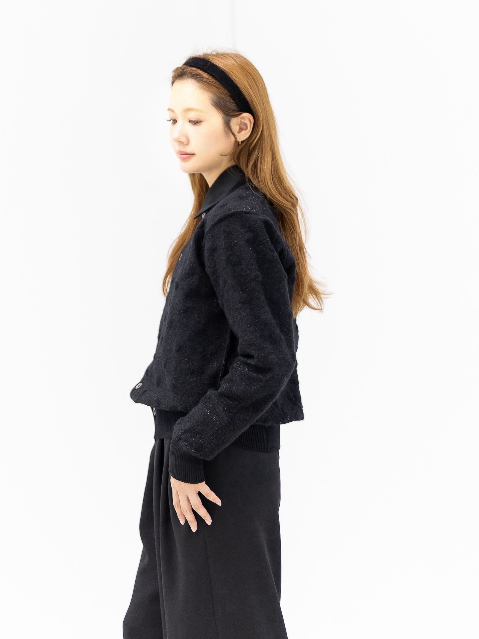 tao 26FW 新作アルパカ混ドットジャガードカーディガン style.2026.9.4