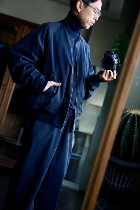A.PRESSE Silk Padding Jacketスタイル.2025.1.12.