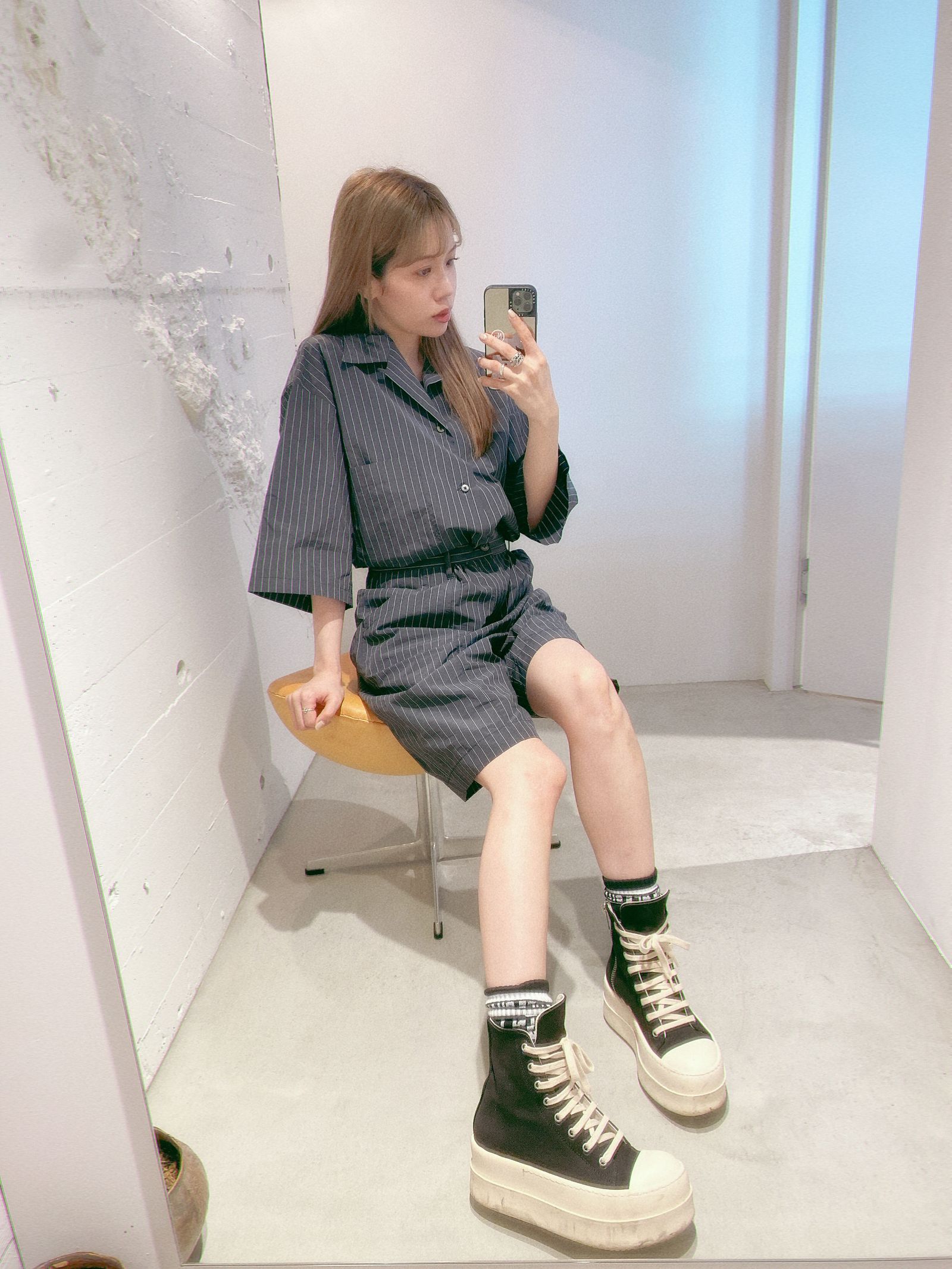 YOKE 新作NYLON STRIPE WIDE SHIRT セットアップstyle.2024.5.4