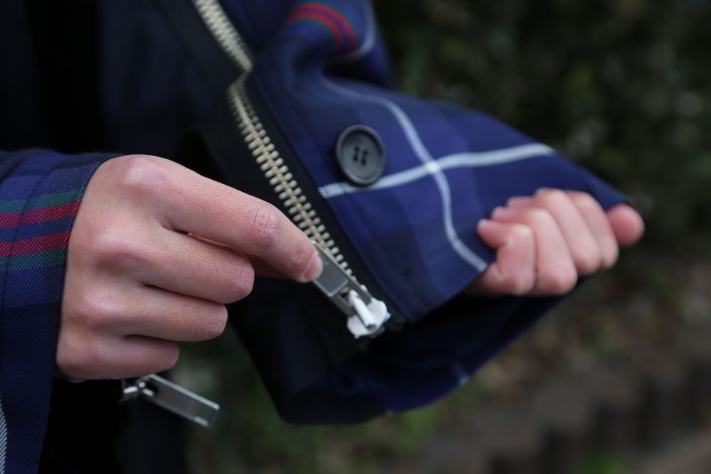 KIDILL Trench Coat(KL447) "Navy×Blue Tartan" style 2020.12.23.