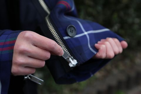 KIDILL Trench Coat(KL447) "Navy×Blue Tartan" style 2020.12.23.