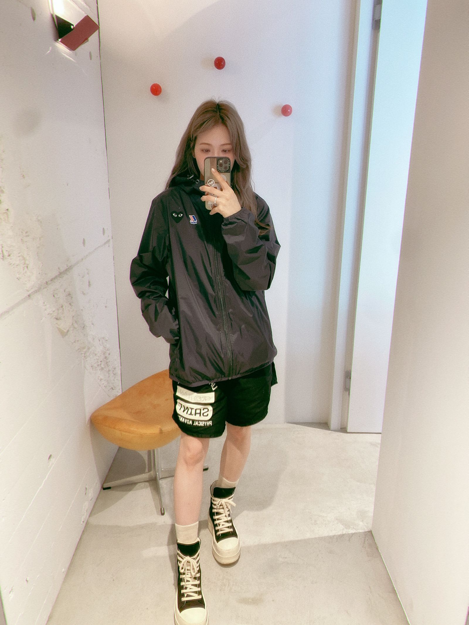 プレイコムデギャルソン PLAY Comme des Garçons×K-WAY HOODIE FULL ZIP(AZ-J507-051)BLACK  - XS