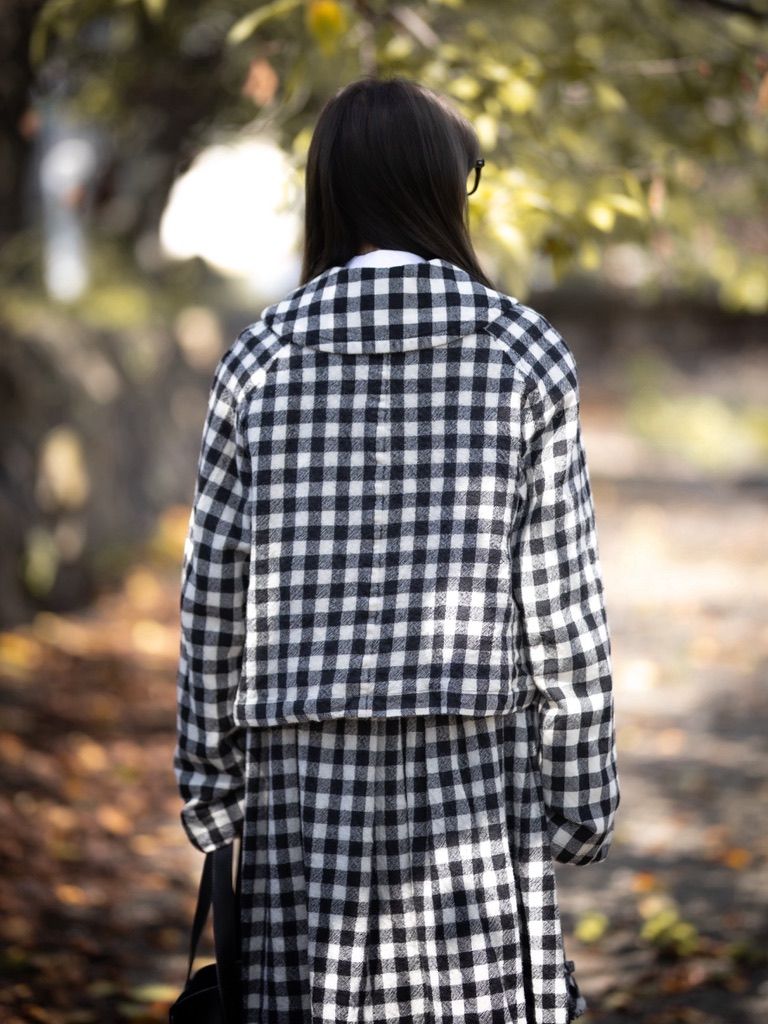 tao 26FW 新作ウールギンガムチェック先染 製品縮絨ジャケットセットアップstyle.2026.10.2