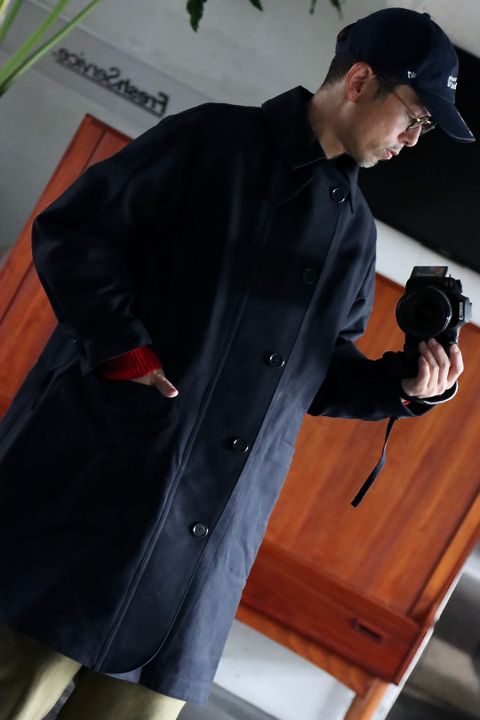 アプレッセ22FW Motorcycle Half Coat"NAVY"スタイル