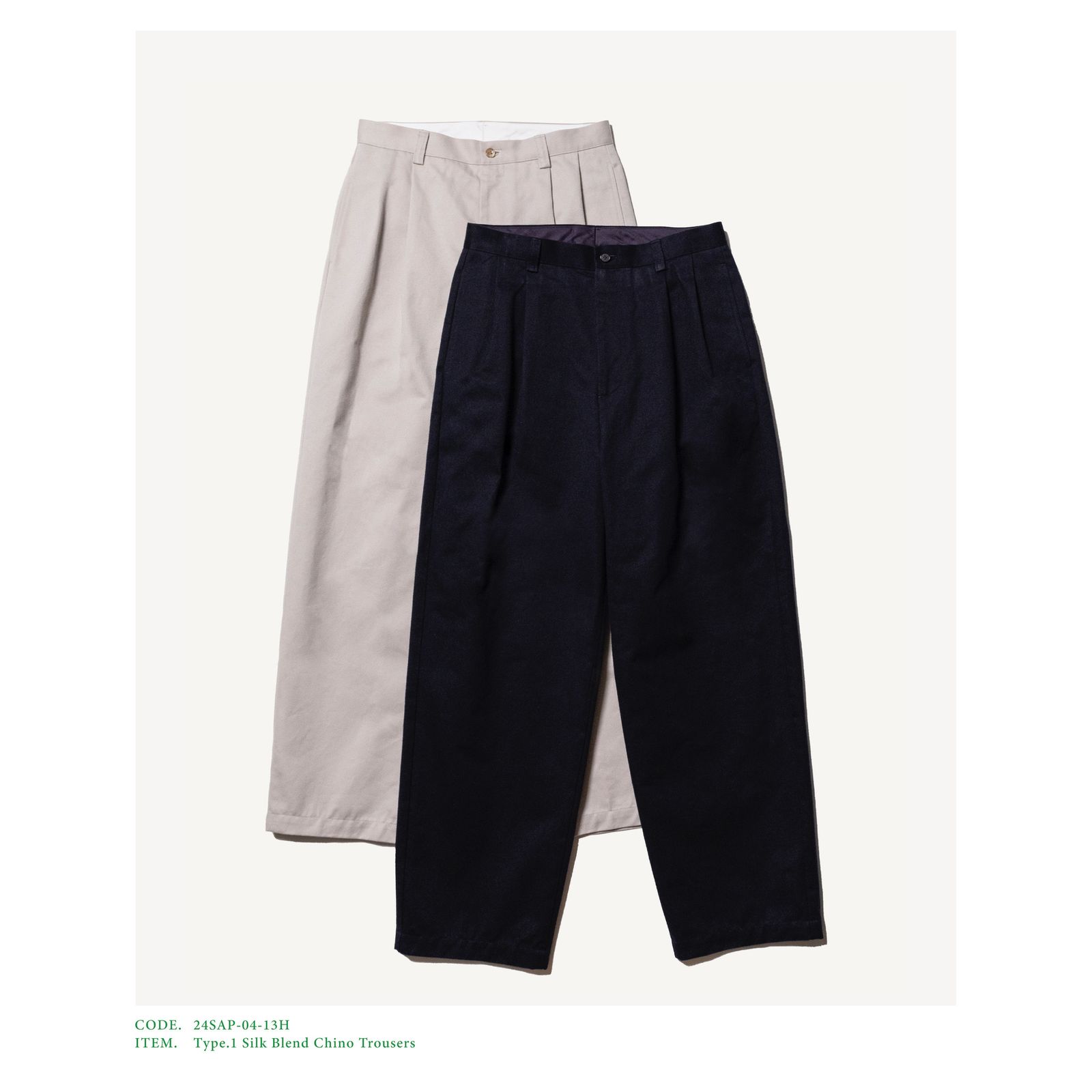 A.PRESSE - アプレッセ24SS Type.1 Silk Blend Chino Trousers (24SAP 