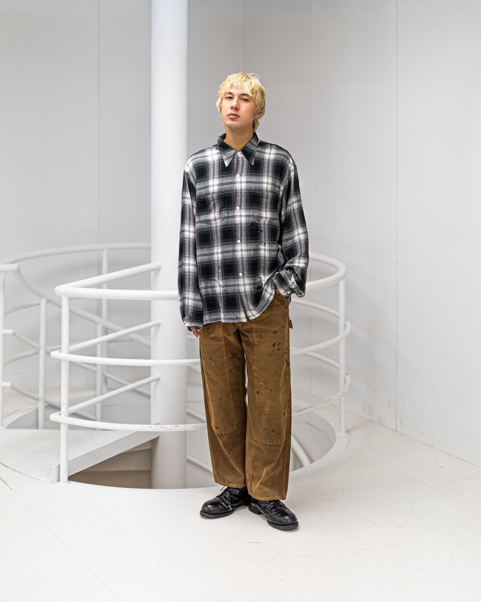 BOWWOW REMADE RAYON PLAID SHIRT AGED 新作発売！