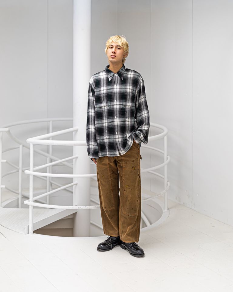 BOWWOW REMADE RAYON PLAID SHIRT AGED 新作発売！