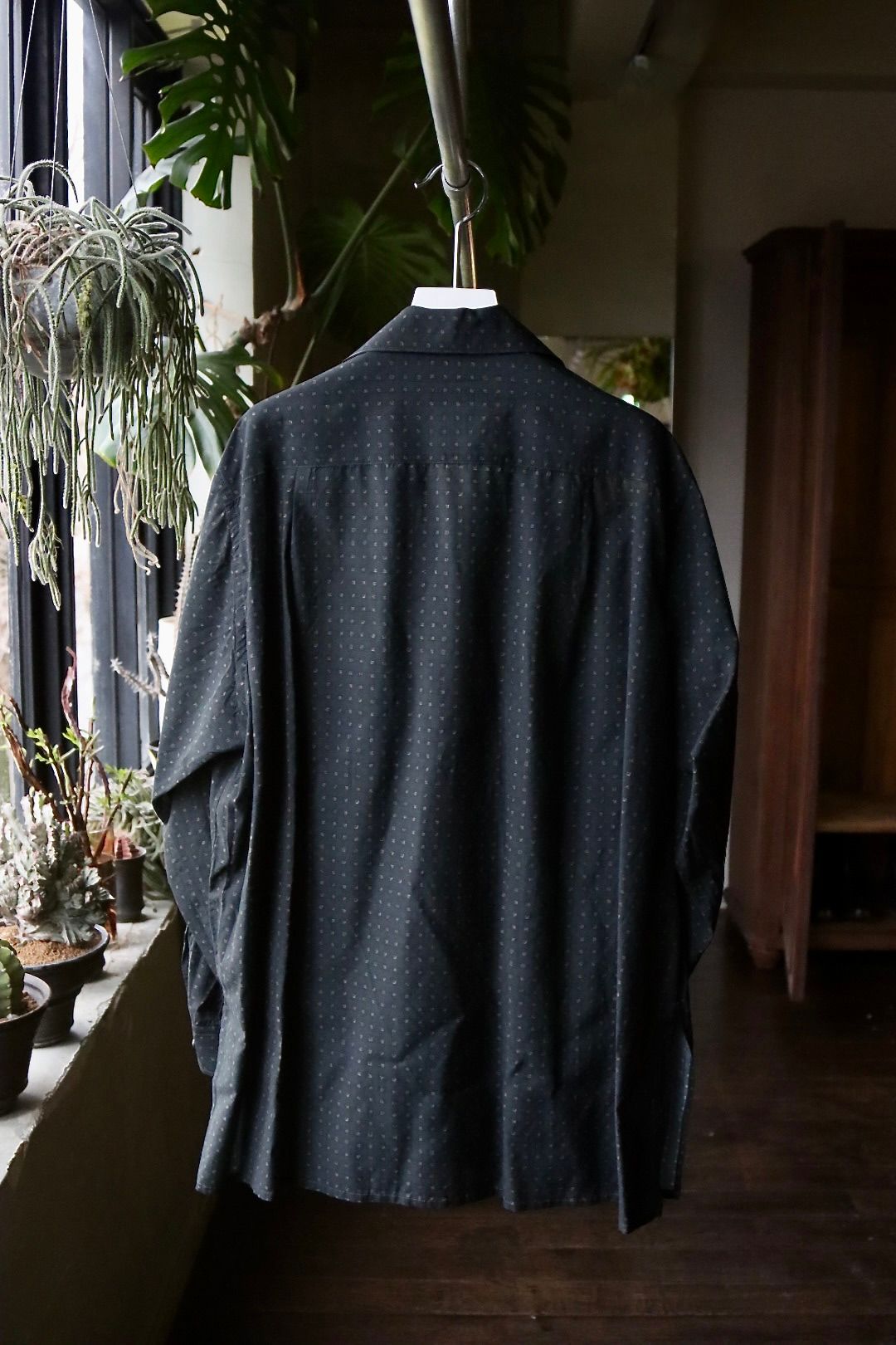 ヨーク24SS PIXEL LOW PLAID OPEN COLLAR SHIRT(YK24SS0654SH)NAVY
