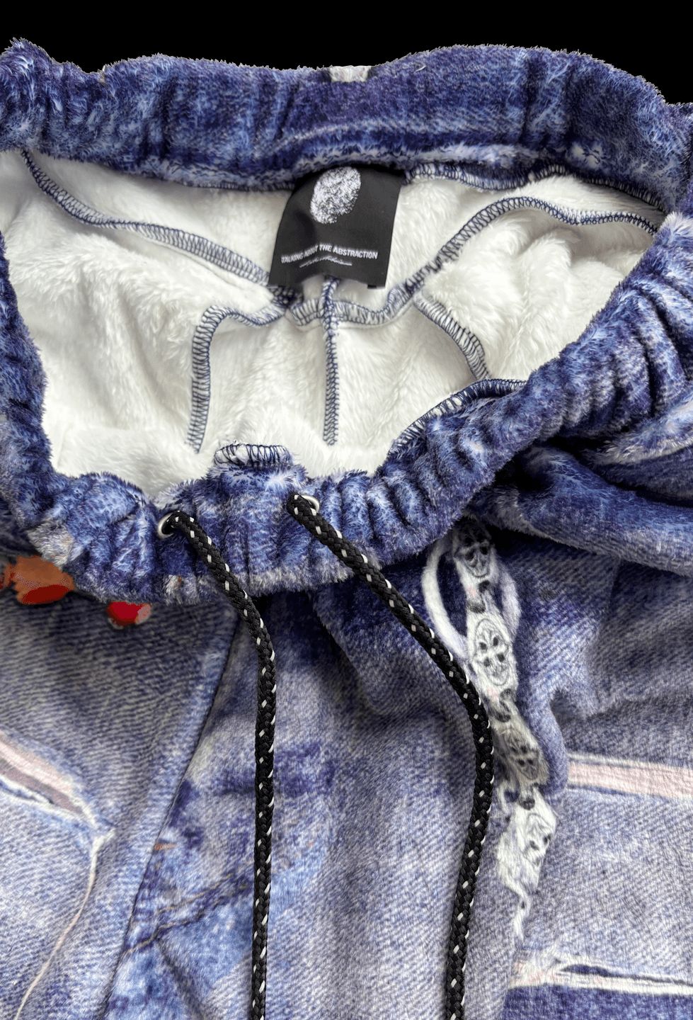 トーキングアバウト ジ アブストラクション 25AW FLEECE DENIM PRINT WIDE PANTS (2526AW-PT-005)BLUE☆新作発売！