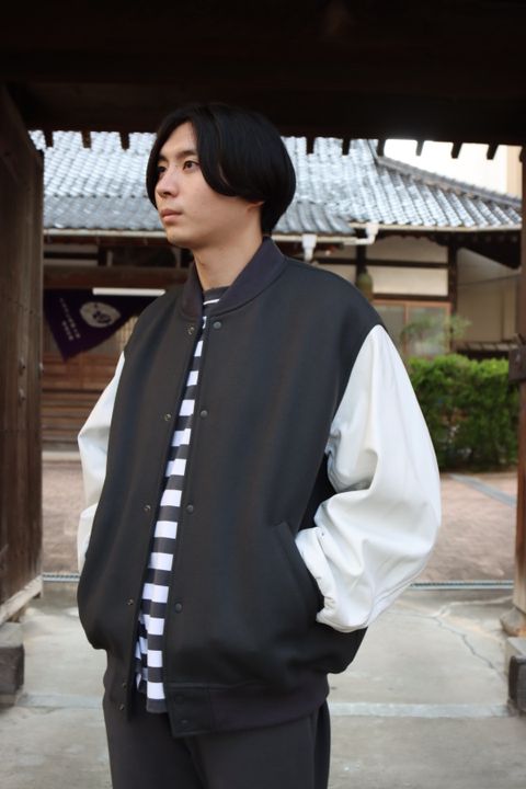 Graphpaper Scale Off Melton Stadium Jacket"C.GRAY"style