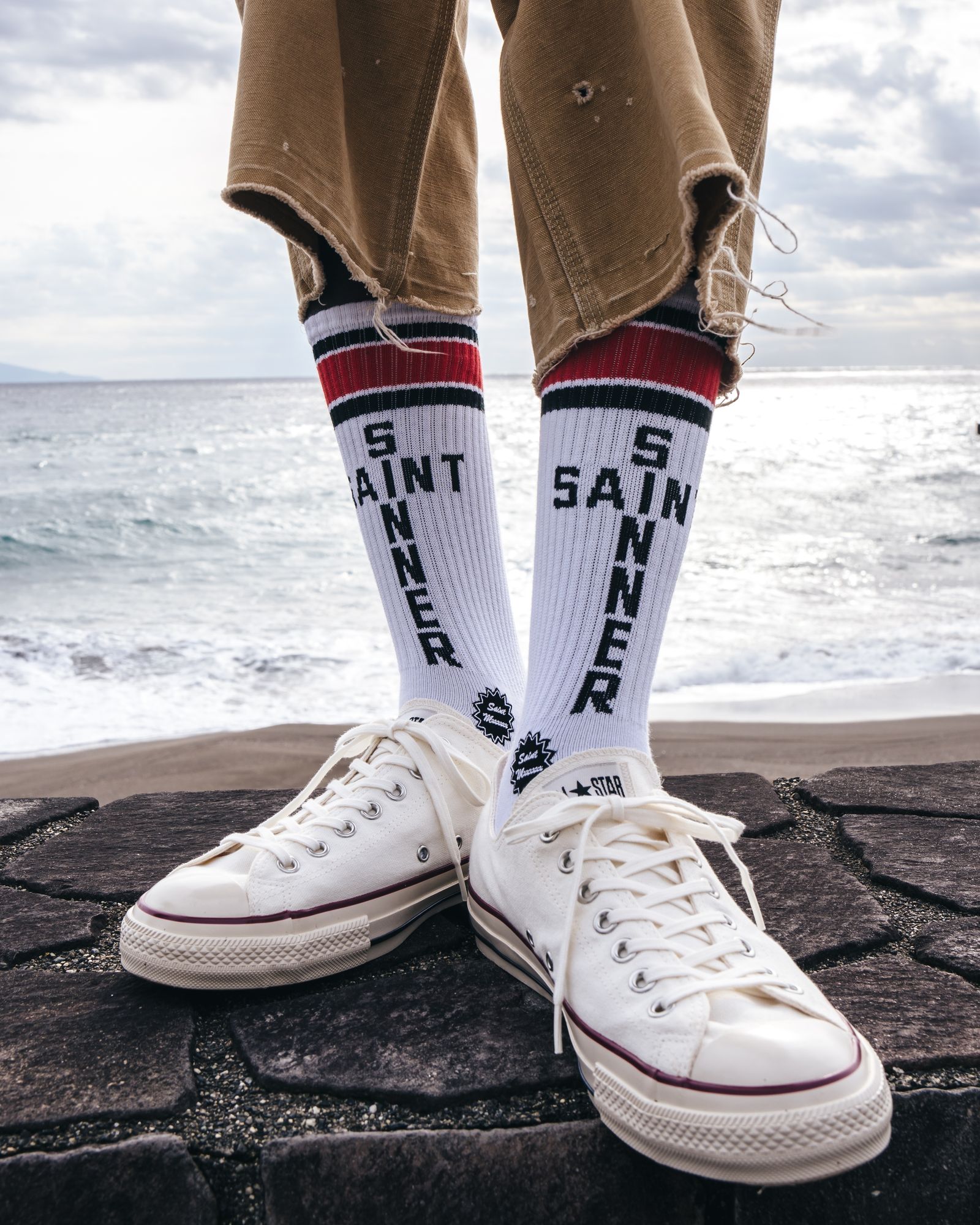 セントマイケル25SS SAINT SINNER SOCKS (SM-HR8-0000-107)RED