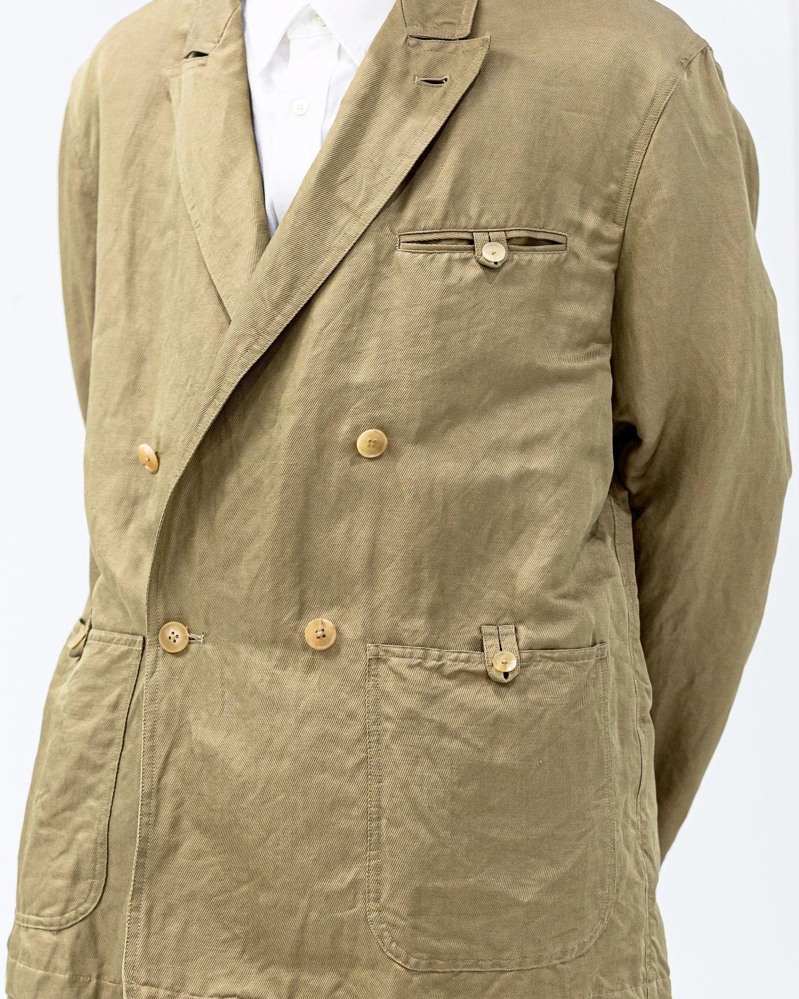 YOKE Linen Silk Kersey Double Breasted Blezer 新作発売！