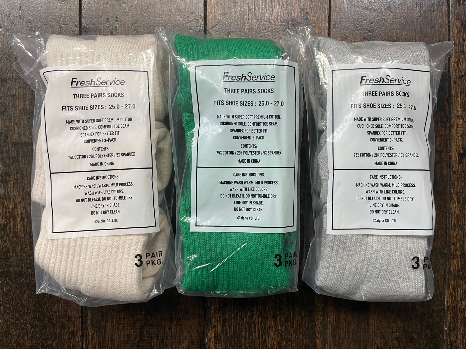 フレッシュサービス ソックスORIGINAL 3-PACK SHORT SOCKS(IVORY)☆7月12日(土)再入荷！
