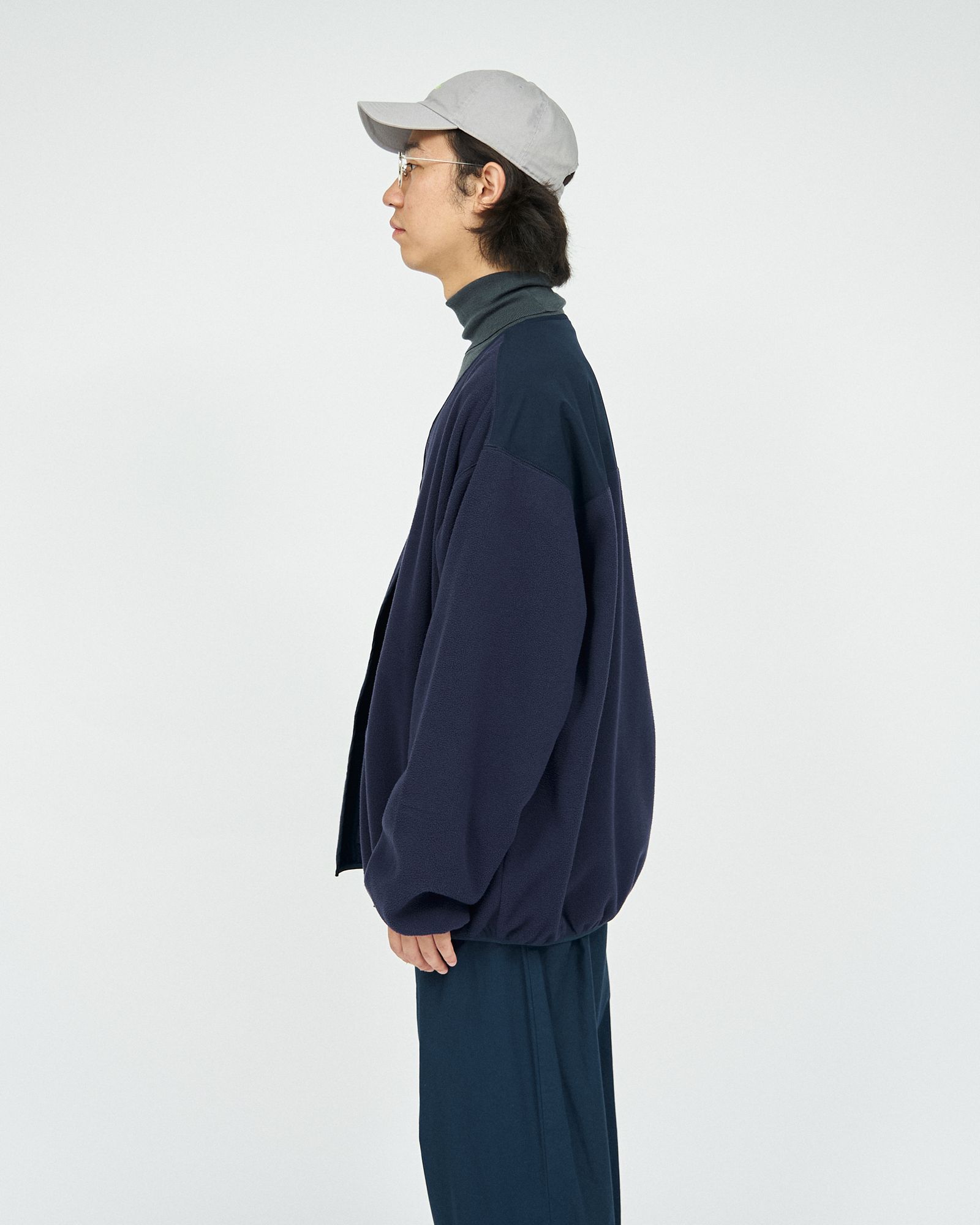 フレッシュサービス SYNTHETIC FLEECE CARDIGAN(FSC243-30093)NAVY