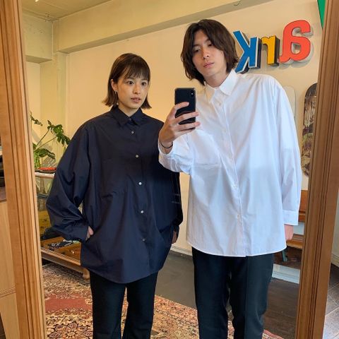 Graphpaper Broad L/S Oversized Regular Collar Shirt(GM203-50110B) style.2020.7.19.