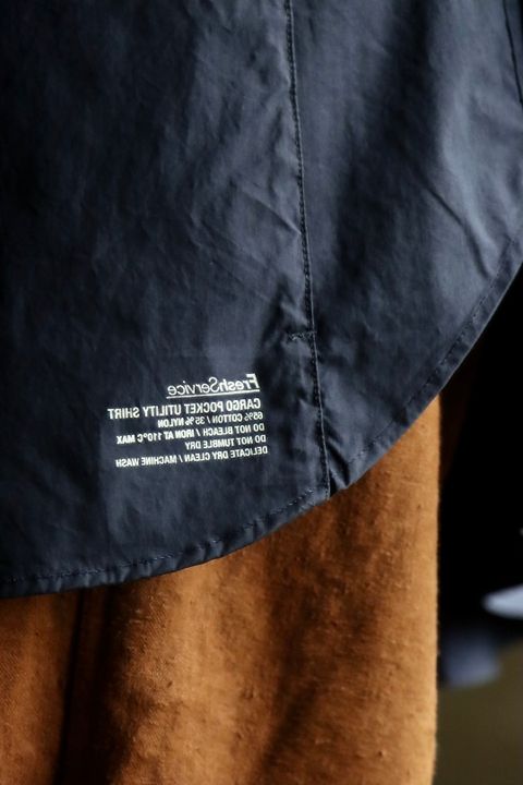 フレッシュサービス 22SS CARGO POCKET UTILITY SHIRT "NAVY"スタイル.2022.6.7.