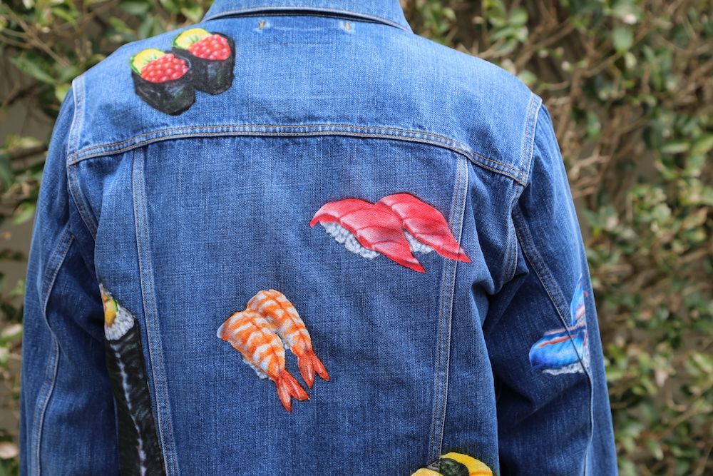 doublet FOOD HAND-PAINTED DENIM JACKET