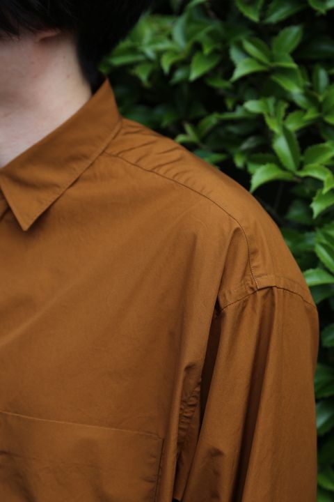 Graphpaper Broad L/S Oversized Regular Collar Shirt(GM212-50110B) style.2021.5.22