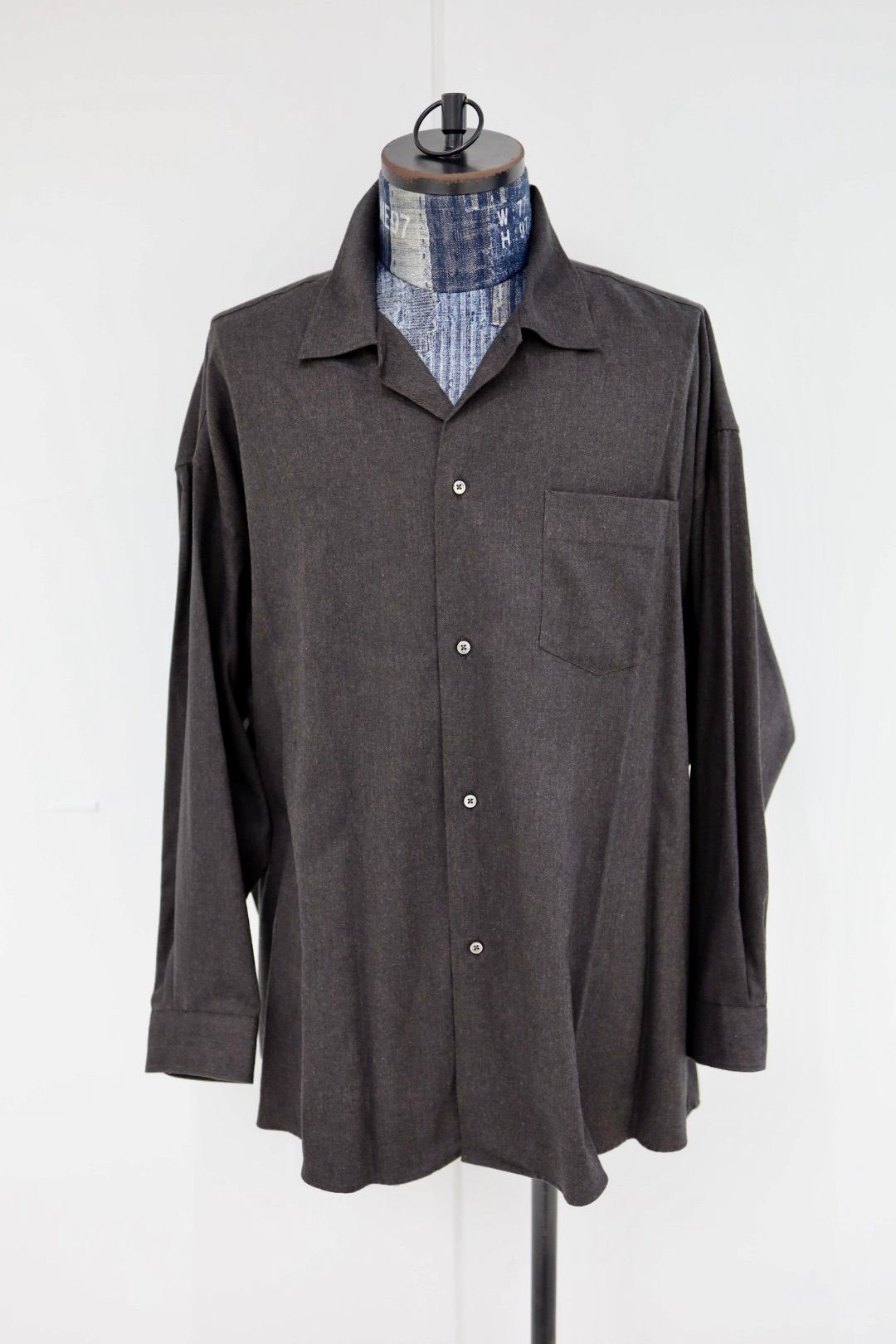 グラフペーパー 25AW SIDOGRAS Cotton Herringbone Flannel Sleeping Shirt(GM254-50044)BLACK☆10月25日(土)発売！