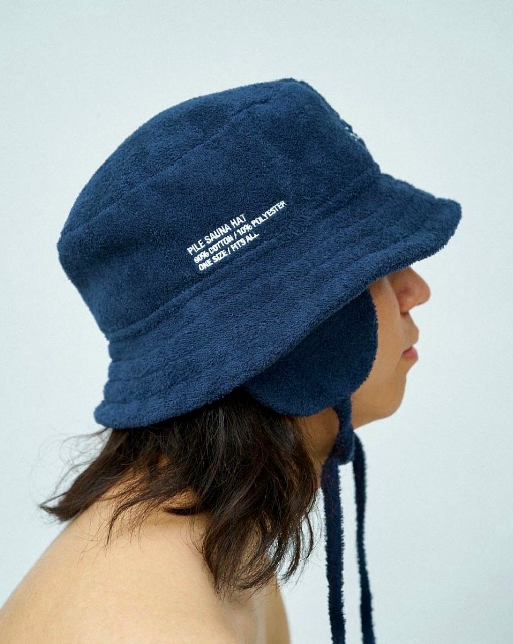 税込FreshService サウナハット　NAVY 帽子