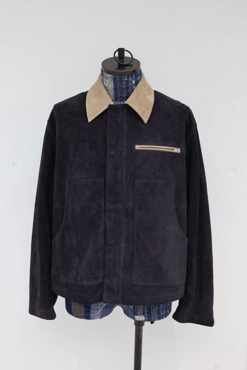 YOKE SPRING SUMMER 2026 Goat Suede Work Jacket(YK26SS01163B)CARBON