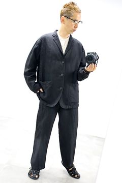 COMME des GARCONS HOMME 26SS リネンギャバ製品染3Bジャケットスタイル