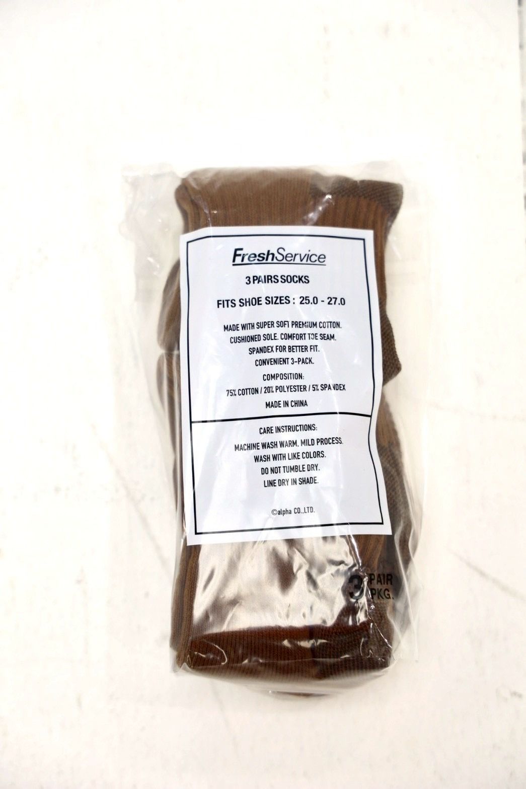フレッシュサービスORIGINAL 3-PACK SHORT SOCKS(BROWN)☆5月9日(土)発売！
