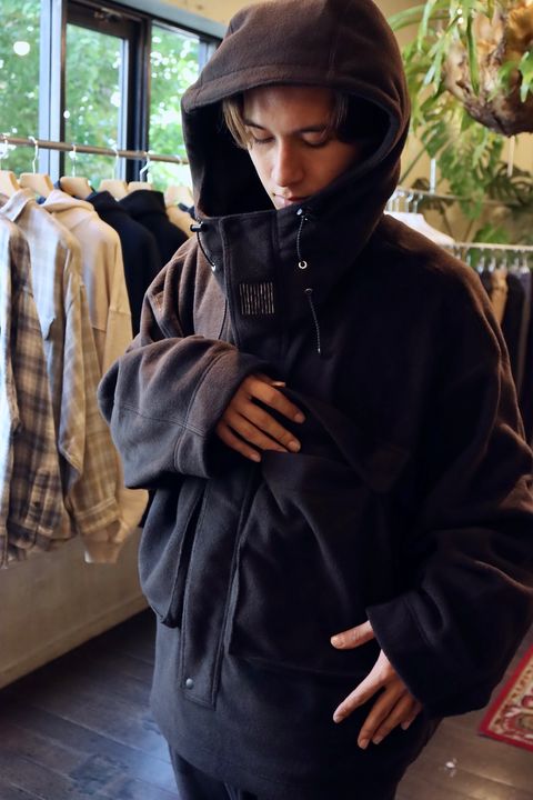 S.F.C 新作FLEECE HOODIE JACKET"BLACK"スタイル