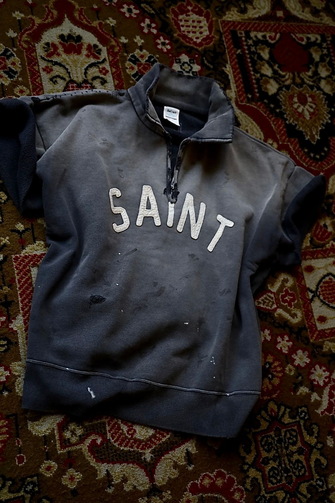 セントマイケル 26SS SAINT HALF ZIP SWEAT(SM-MK8-0000-052)CHARCOAL☆4月11日(土)発売！