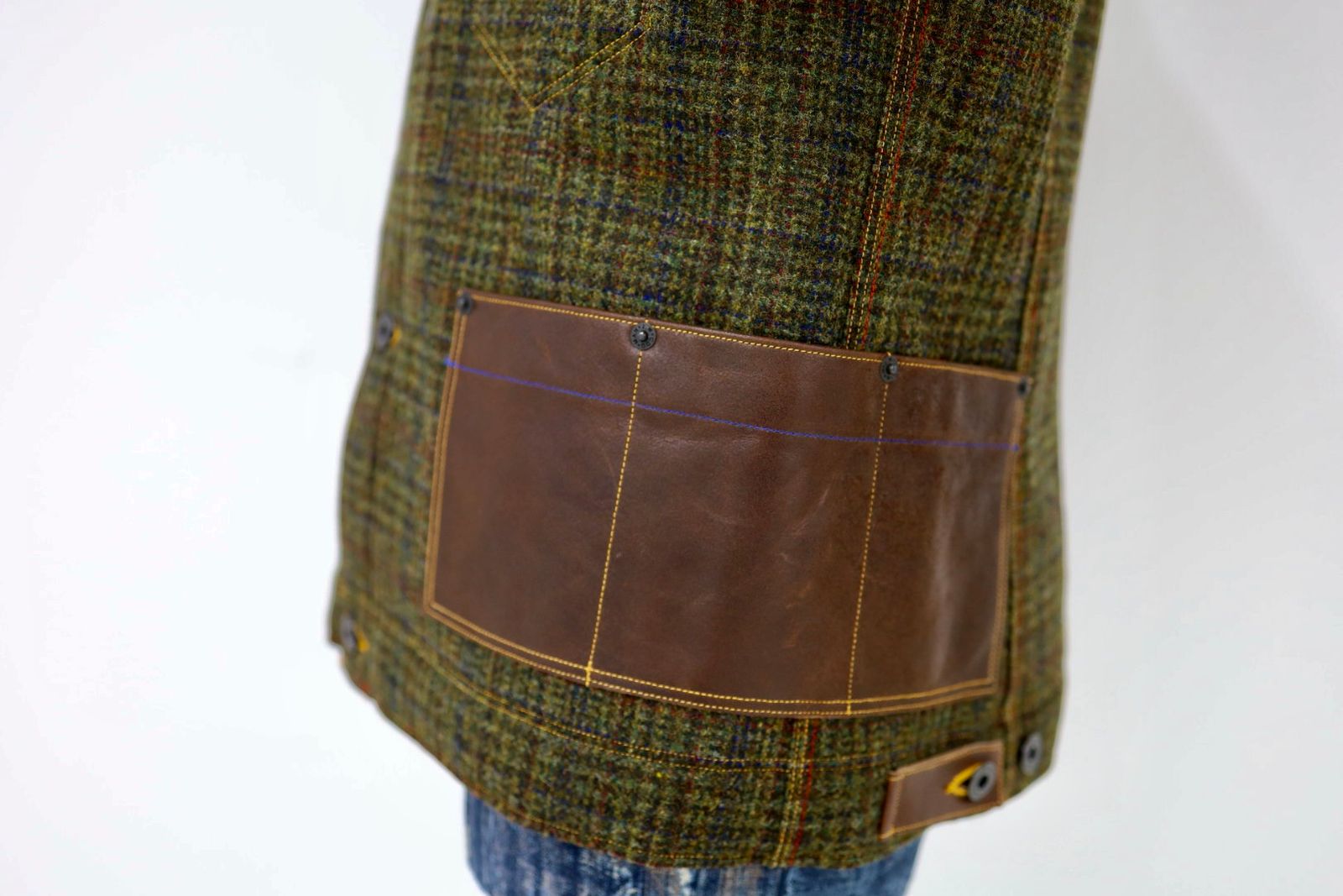 ジュンヤワタナベマン 25AW ウールチェックツイード綿ダッグレザージャケット(WP-J033-051)☆11月1日(土)発売!