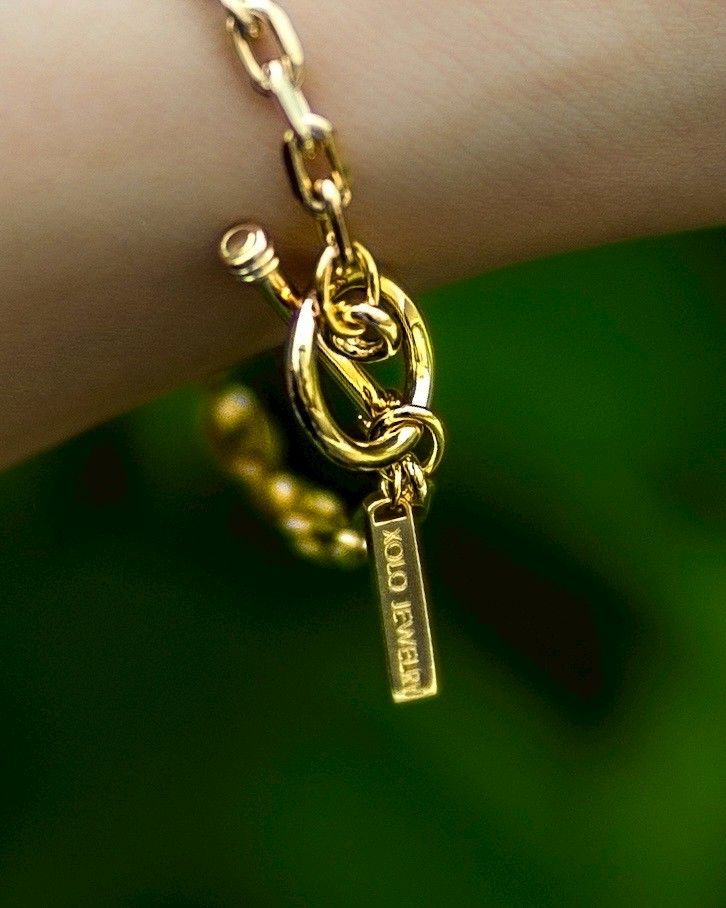 XOLO JEWELRY ブレスレット /Oval Cut Link Bracelet-4mm-Gold-(XOB117-17G)SILVER925