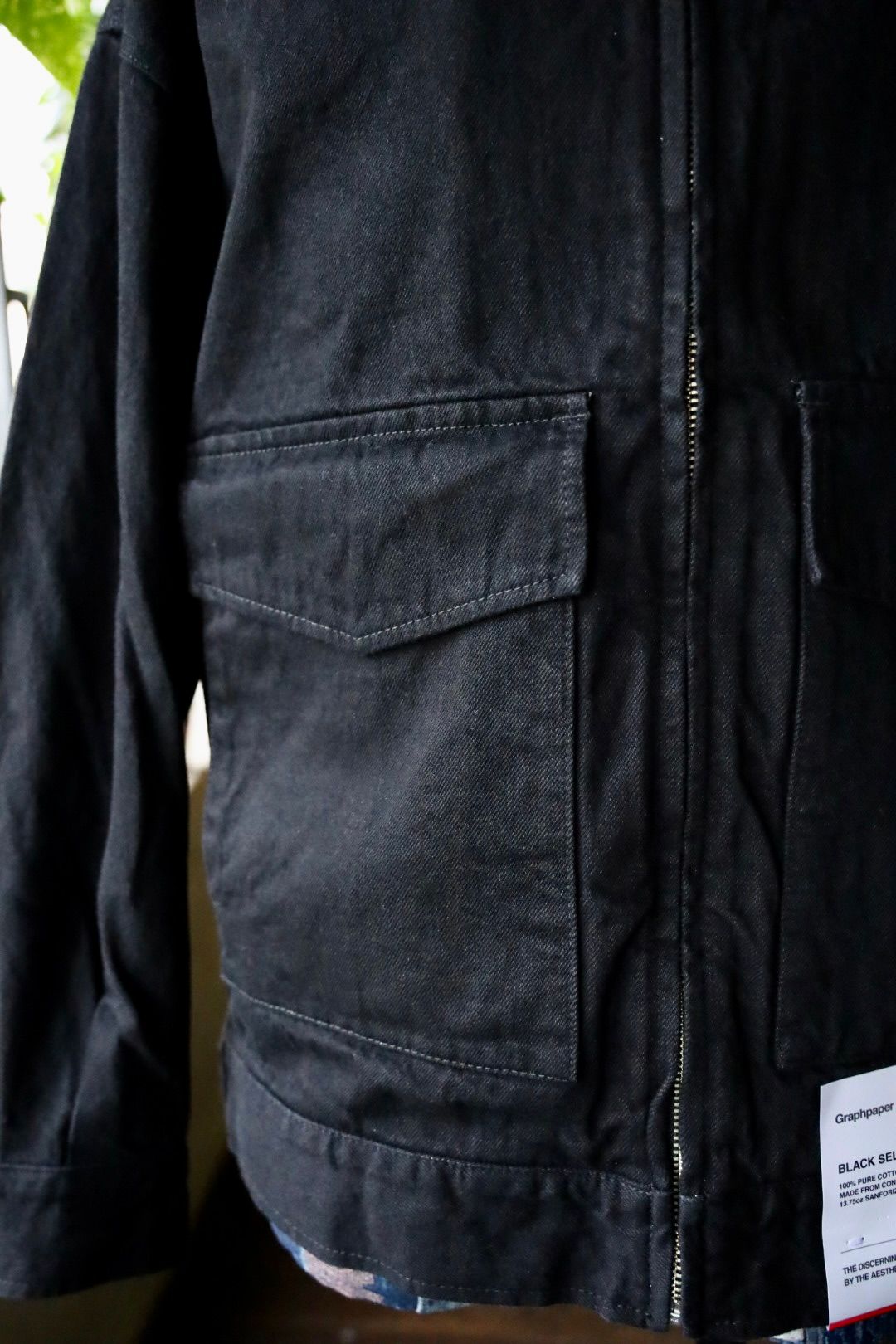 グラフペーパー Selvage Denim Zip Jacket(GU253-20056RB) BLACK_WASHED