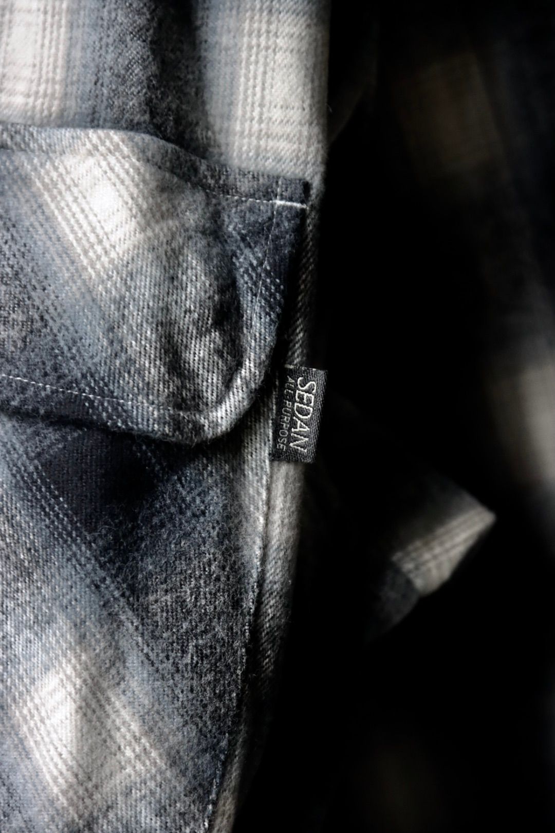 セダンオールパーパスFW23 Brushed Ombre Plaid Open Collar Shirt (SD23F-SH02)Gray Plaid