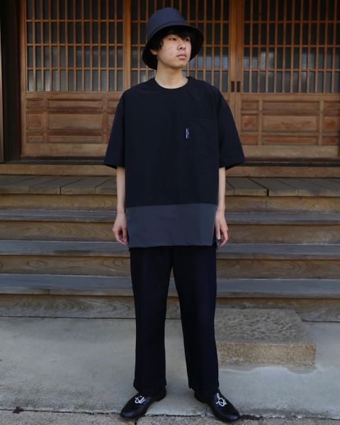 COMME des GARCONS HOMME HOMMEエステルナイロンツイル切り替えポケット半袖シャツ(HG-T021-051) style. 2021.05.07.