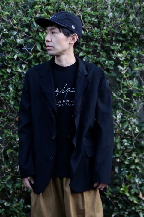 Yohji Yamamoto FW20 半袖 コットン Tシャツ シグネチャーロゴ パリ "BLACK"Style.2020.11.7.