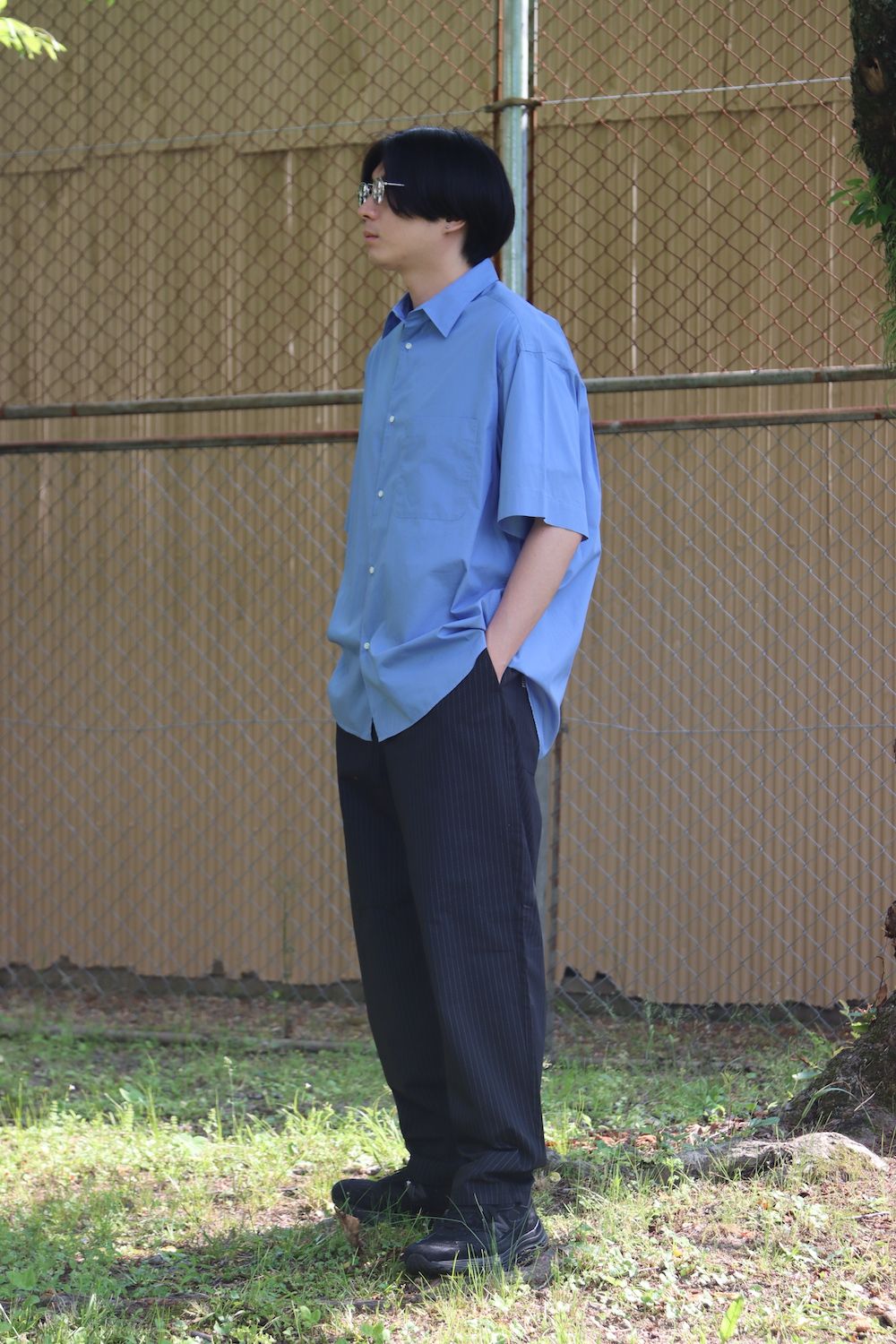 Graphpaper Broad S/S Oversized Regular Collar Shirt style